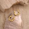 Geometric Irregular Hammered Stainless Steel Stud Earrings for Women Fashion Jewelry
