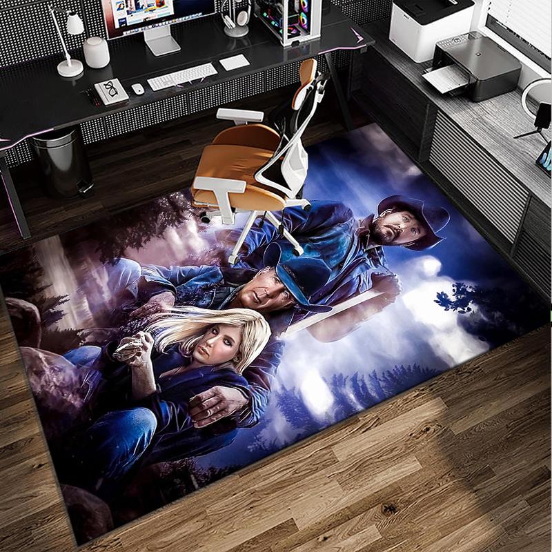 Western Adventure Romance Office Rug Chair Mat, Game Carpet, Suitable for Front Door, Bedroom, Living Room, Desk, Holiday Gift