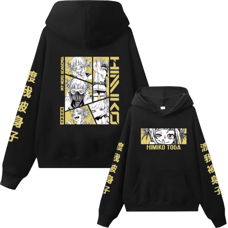 Anime My Hero Academia Hoodies Midoriya Bakugo Todoroki Graphic Printed Pullover Harajuku Hip Hop Unisex Streetwear Casual Cloth
