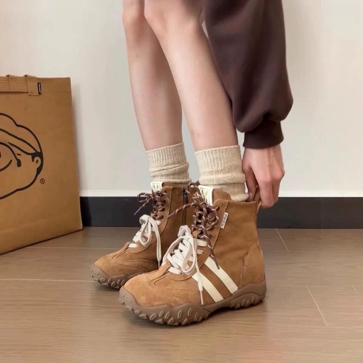 

Весна 2025 новые высокие немецкие тренировочные кроссовки женские ретро универсальные на платформе повседневные спортивные ботинки Мартин 40 хаки