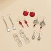 6 Pairs Women Studs Holiday Earrings Halloween Devil Spider Skull Ghost Earrings Cool Dangle Earring Party Jewelry Lover