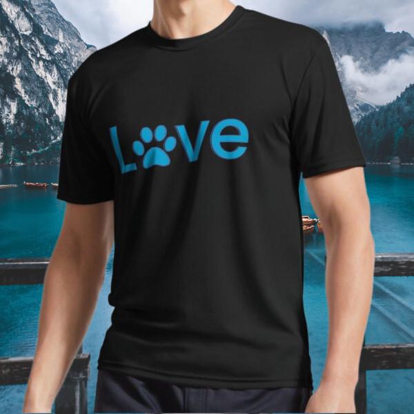 

New Shirt Love with Dog Cat Pet Paw Logo Active T-Shirt Funny Size S to 5XL 4XL