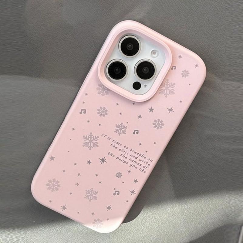 Ins Winter Snowflake Liquid Silicone Phone Case For iPhone 17 16 15 14 13 12 11 Pro Max Plus Air Camera Control Button Cover