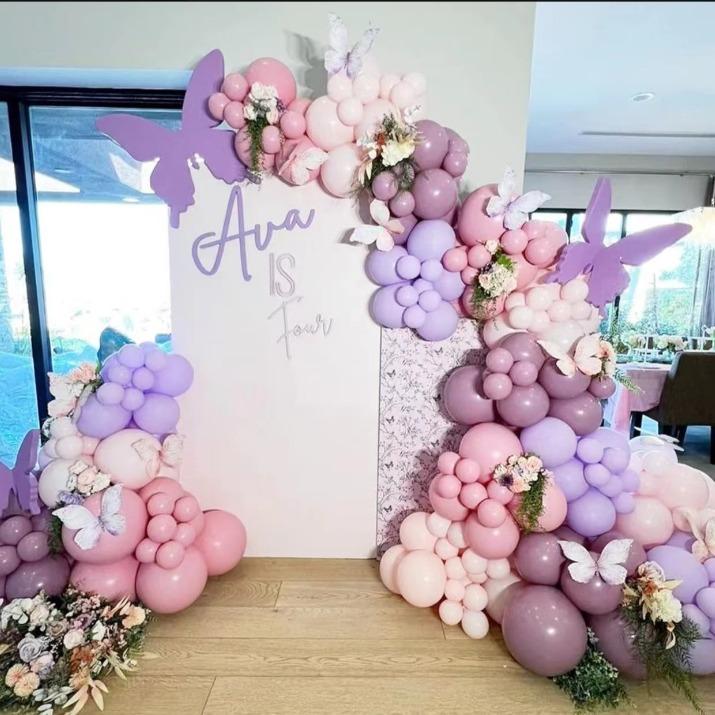 Purple Pink Balloon Set Birthday Party Store Decoration Balloons