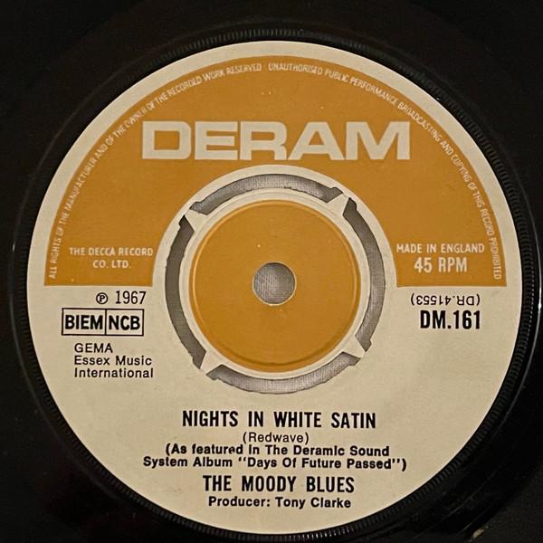 

7inch Record MOODY BLUES Nights In White Satin DM161 Deram 1967 UK Rock Used