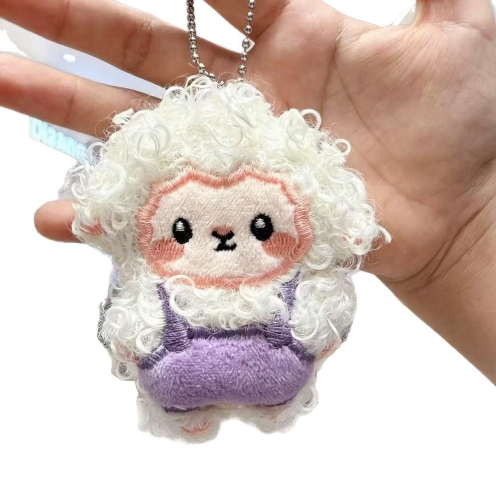 Cute Plush Sheep Keychain Portable Cartoon Sheep Doll Funny Backpack Pendant Birthday Gift