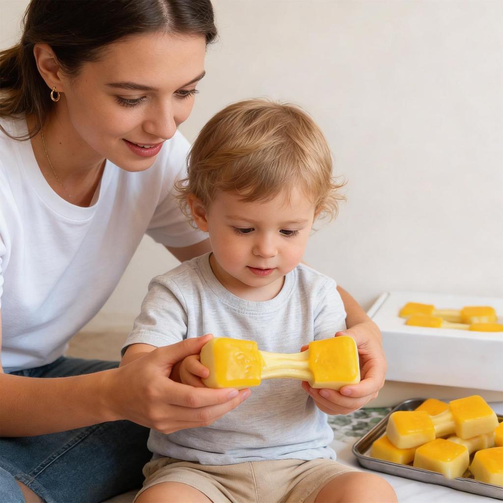 Squeeze Toys Yellow Brushed Rice Cakes Imitation Silicone Soft Sticky Bags Stretchy Food Bread Desserts Fidget Toys For Kids