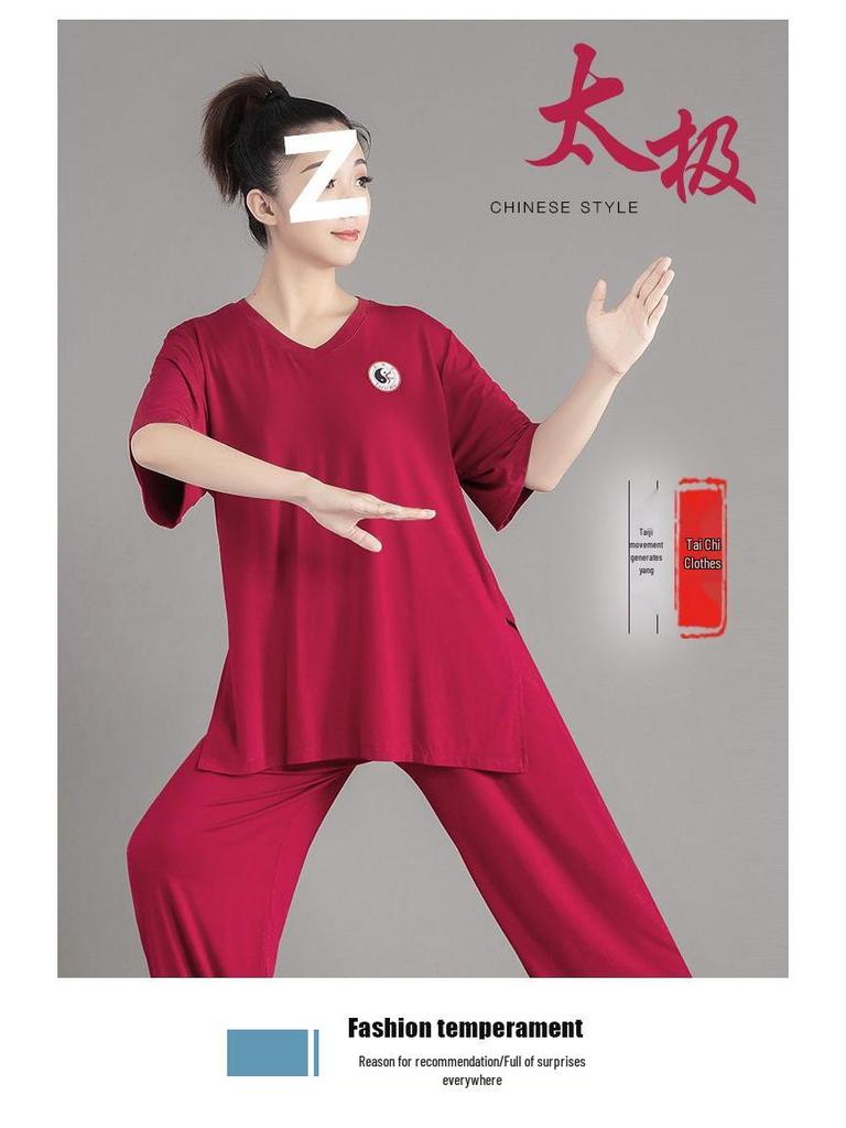 Spring Style Tai Chi Suit Set for Men and Women - Middle-Aged & Elderly Performance and Practice Wear