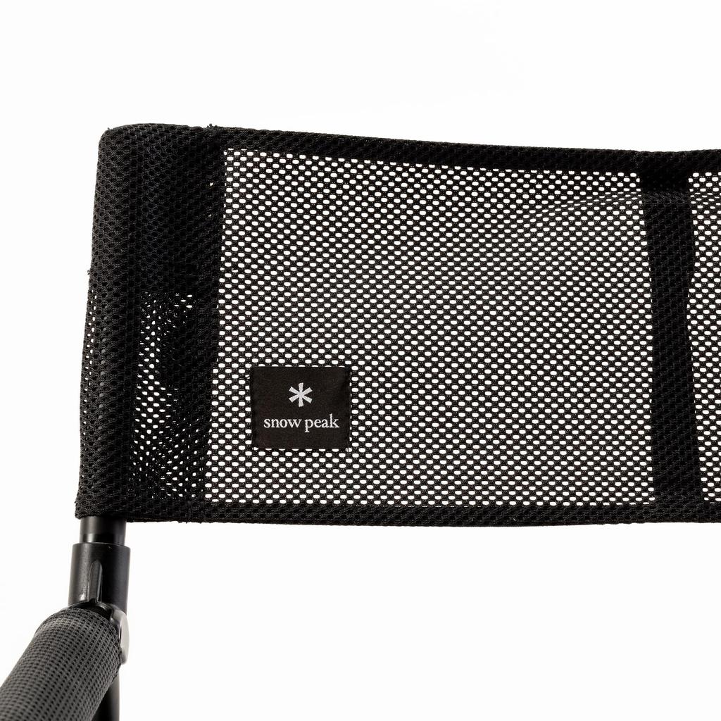 Snow Peak FD Chair Wide Folding Mesh FD for Outdoor Camping Chair, Black, LV-077M-BK,
