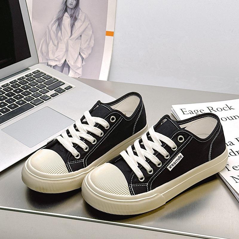 1 Summer new breathable canvas shoes colorful dopamine biscuit shoes versatile and lightweight little white shoes