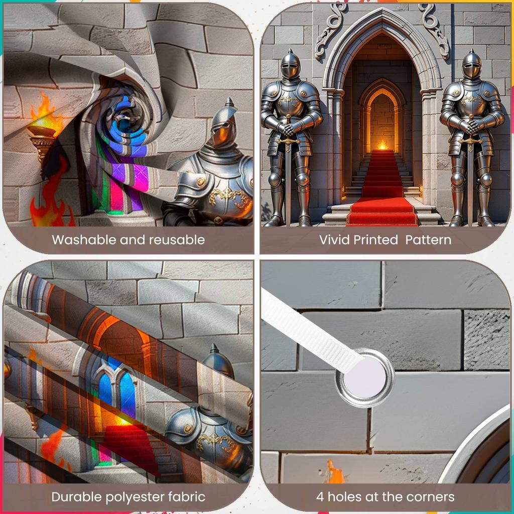 Royal Gathering Backdrop Castle Archway Medieval Event Banner Medieval Celebration Display Stone Castle Wall Royal Knight Banner