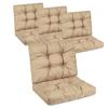 Set of MODULAR RATTAN Cushions 4x Seat 50x50cm + 4x Backrest 50x40cm Beige