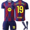 25-26 Barcelona Home Football Jersey for Kids and Adults LAMINE YAMAL #19