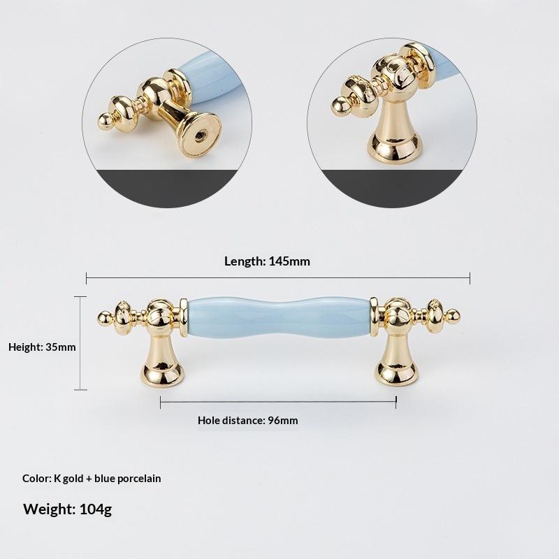 Modern Colored Ceramic Furniture Handle Golden Wardrobe Cabinet Handles Closet Door Knob Dressing Table And Drawer Pull Hardware