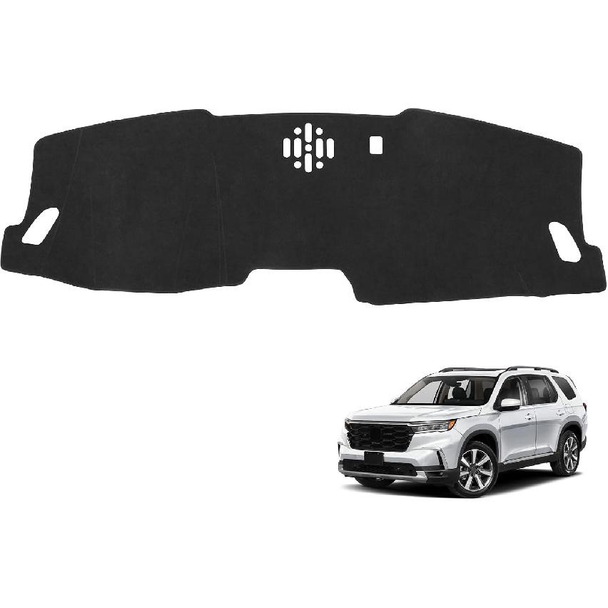 YOJOJOCO Dash Cover For Honda Pilot 2026 2025 2024 (Without HUD) Accessories Flannel Dashboard Cover Dash Mat Center Console Cover Sunshield