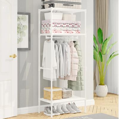 Floor Standing Coat Rack Removable PP Material Multi-storey Storage Racks Multi-function High-capacity Simple Assemble Wardrobe