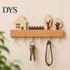Solid Wood Coat Rack Wooden Key Holder, Organizer with 6 Hooks, Modern Wall Hooks for Entry Mounted Hanger Entryway Kitchen And Office Holder