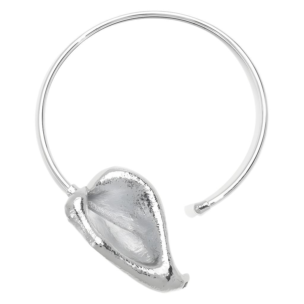 N11111 European and American Exaggerated Poplar Leaf Three-dimensional Metal Wind Collar, Light Luxury Retro Niche High-end Necklace for Women