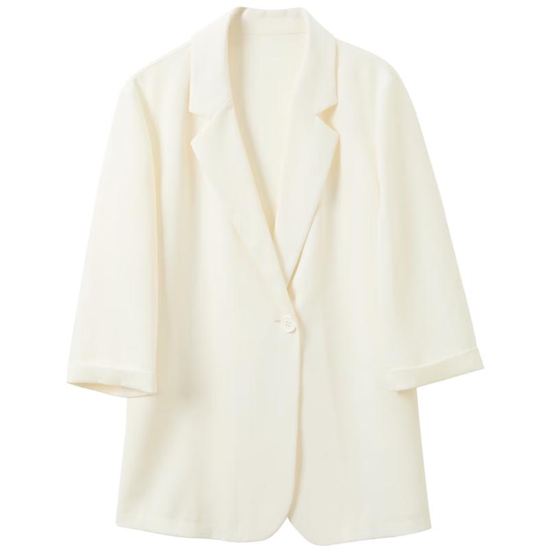 Sancai 2026 Spring Loose Fit 3/4 Sleeve Blazer