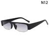 Small Rectangle Women Sunglasses Vintage Clear Lens Men Half Frame Eyewear Shades Uv400