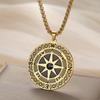 LIKGREAT Vintage Compass Pendant Necklace For Men Stainless Steel Neckchain  Hip-hop Style Ocean Adventure Pirate Style Jewelry