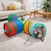 Colorful Folding Cat Tunnel Toys Interactive Pet Collapsible Tube Toy Cat Hiding Cave  Training