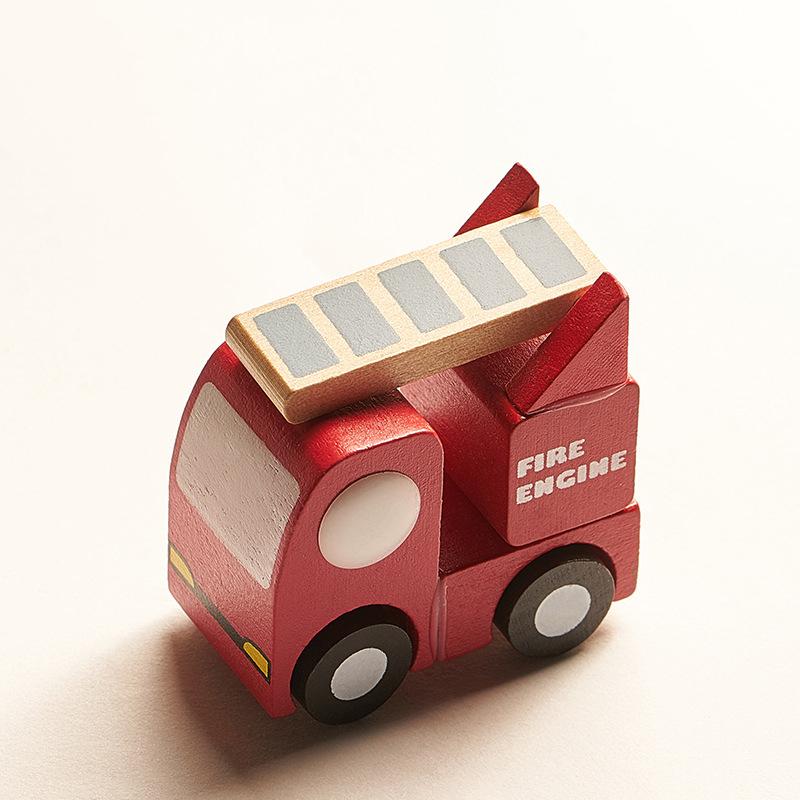 Kids Mini Wooden Cars Truck Aircraft Model Toy Montessori Wooden Education Colorful Vehicle Toys Simulation Cars Decoration Gift