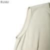 ZANZEA Women Casual Round Neck Solid Color Sleeveless Long Dress