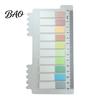 Writable Index Labels Sticker Tabs with Built-in Scale Ruler, Morandi Color Transparent PET Sticky Notepads Page Markers, Compact Book for Classify