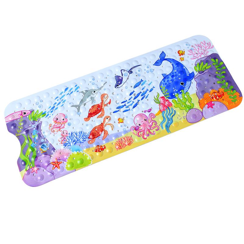 Large Cute Cartoon PVC Bath Mat Anti-Slip Shower Bathtub Mats With Sucker Soft Massage Pad Kid's Elder Bathroom Carpet Rug