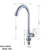OEING Copper Deck-Mounted Swivel Single Cold Kitchen Faucet