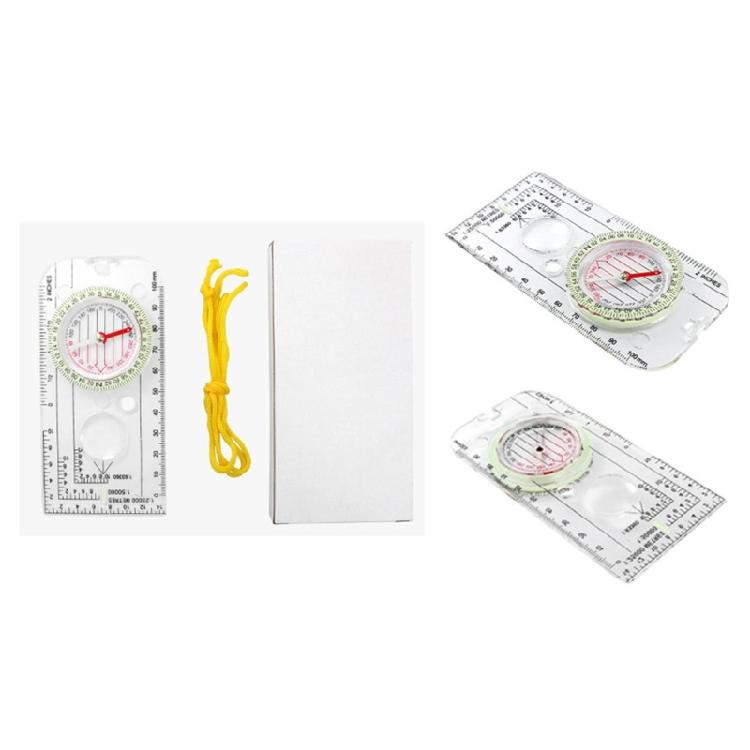 Professional Map Scale Compasses Outdoor Orienteering Compasses Acrylic Compasses Map Ruler Camping Navigation Tool