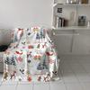 Manta navideña para sofá cama, diseño de pingüino con gorro navideño, suave, acogedora y ligera, de franela polar.