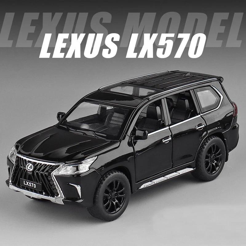 1/32 New Lexus LX570 Alloy Car Model Diecast Metal Toy Vehicles with Pull Back Sound Light 6 Open Doors for Kids Gift