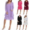 Dame underkjoler Plus Size 2 stk/sett Plus Size Dame Ermeløs Kne-lengde Kjole Se Through Mesh Coat