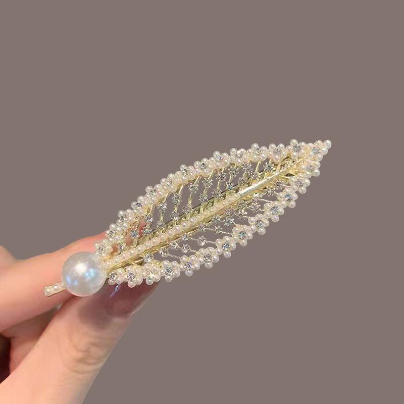 Elegant 2025 Korean Bow Pearl Rhinestone Hair Clip - Internet Celebrity Style