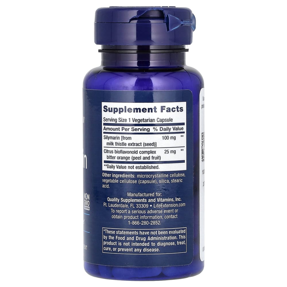Life Extension Silymarin 100mg Veggie Capsules, 90 Count