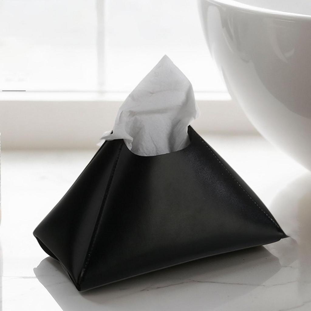 PU Leather Tissue Case Pull-Out Paper Towel Holder Box Desktop Paper Towel Dispenser Tissue Box Organizer For Living Room