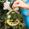 Snow Globe Tree Ornament Clear Seasonal Sewing Machine Snow Globe Decoration Hangable Christmas Ball Decoration for Office