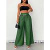 Women Fashion Vintage High Waist Loose Wide Leg Casual Long Pants