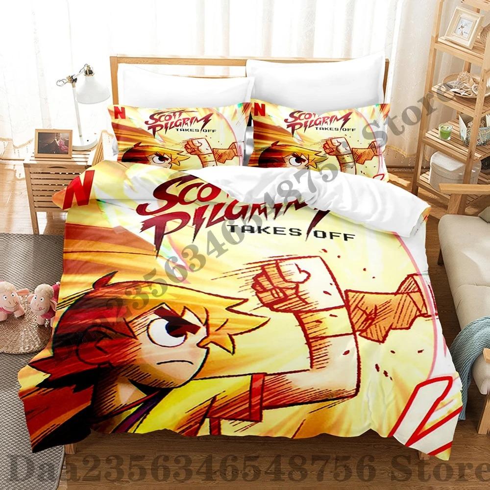 

Scott Pilgrim Takes Off Bedding Set Single Twin Full Queen King Size Bed Set Adult Kid Bedroom Duvetcover Sets Bed Sheet 70x133cm 2pcs