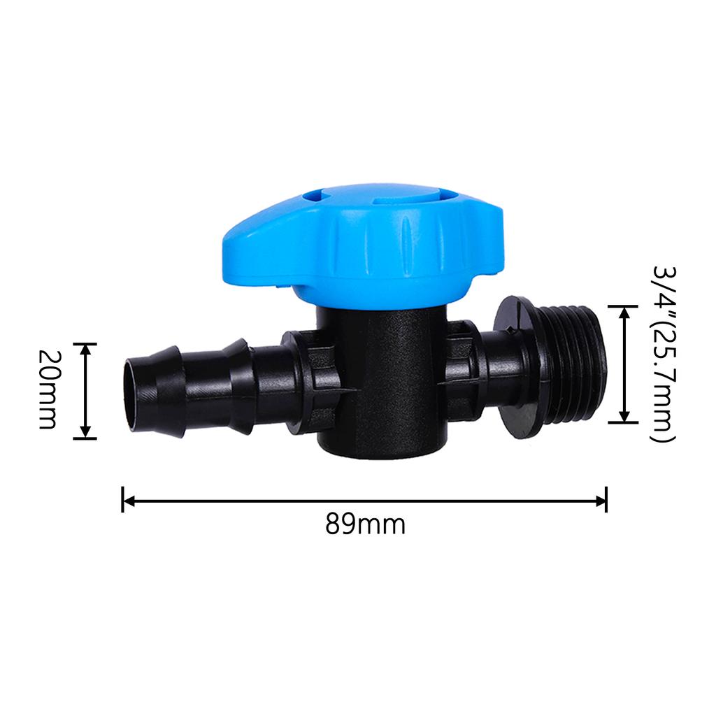 Drip Irrigation Barbed Bypass Valve Drip Line Shut Off Valve Drip System Water Diverting Valve For Agriculture Orchard Greenhous