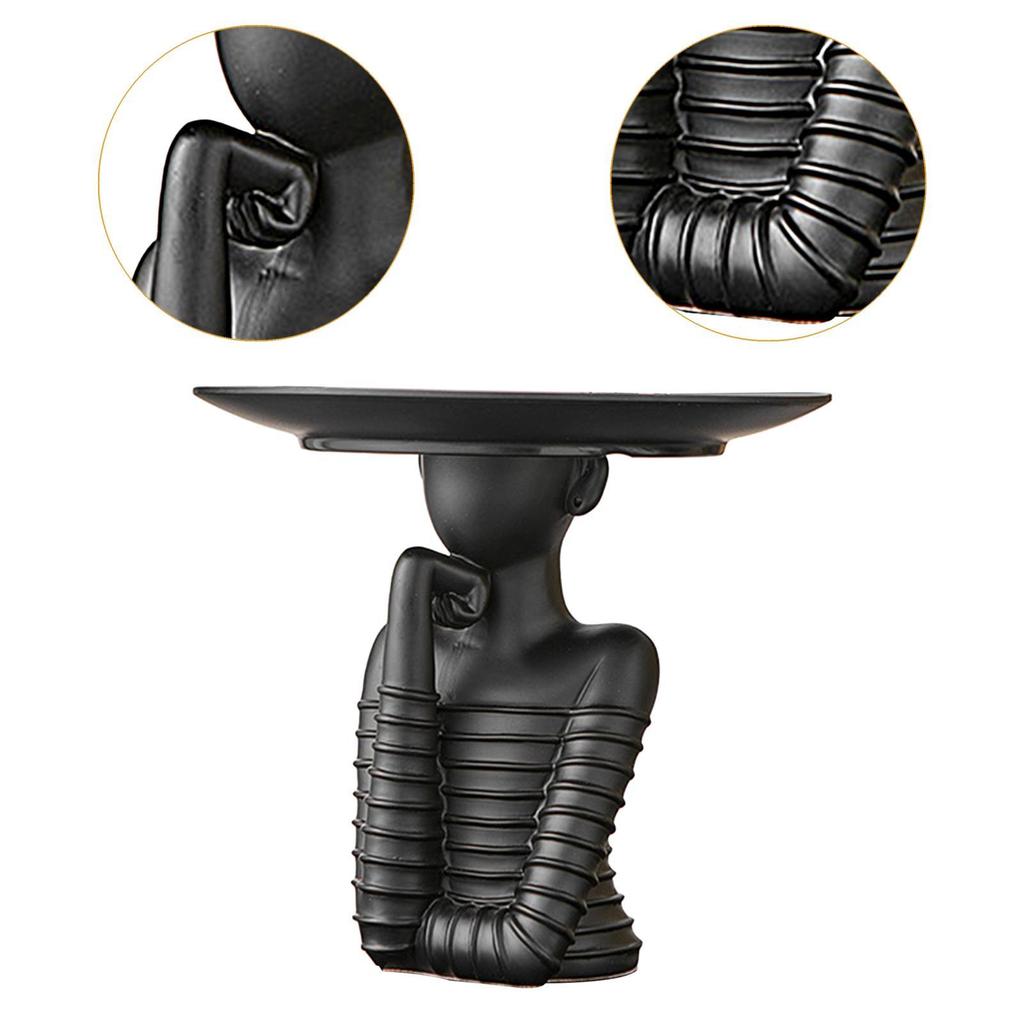 Woman Statue with Key Storage Tray Fashion for Entryway Tabletop Bedroom