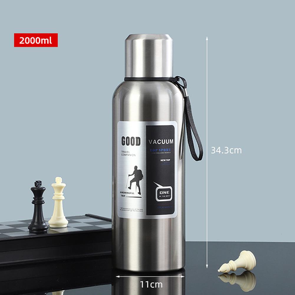 600-2000ml Water Bottle Outdoor Portable Insulation Tumbler Bottle Stainless Steel Tea Coffee Cold and Hot Thermal Thermos