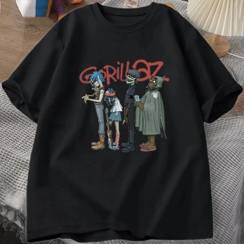 Music Band Gorillaz PUNK ROCK T Shirt Unisex Unisex Summer 90s O-neck Cotton Short Sleeve T-shirts Clothes Vintage Y2K Clothing Tee
