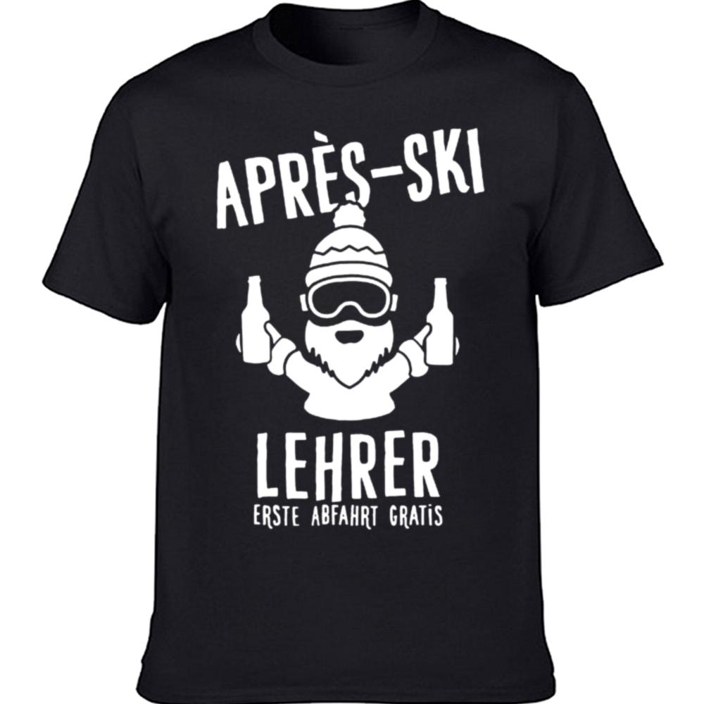 Funny Après Ski Teacher Skiing Graphic T-shirts Men Women's Fashion Casual Tshirt 100% Cotton Loose Oversized T Shirt