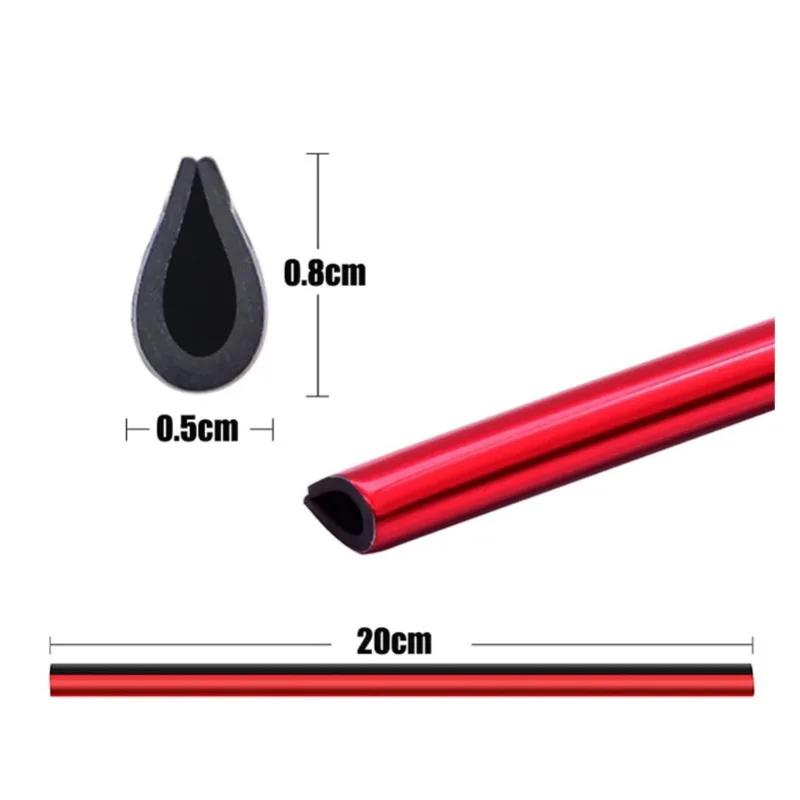 10 ks 20cm U-tvarovaný dekorační pásek do auta z chromovaného PVC barevného lesklého autodílu, doplňky do interiéru auta