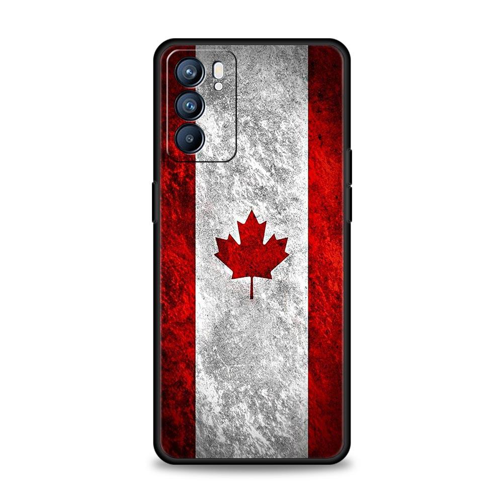 Maple Canada Flag Love Football Phone Case For Oppo Find X5 A54 A53 A52 A9 2020 A15 A95 A16 A76 A74 Reno7 SE Reno6 Pro 5G Cover