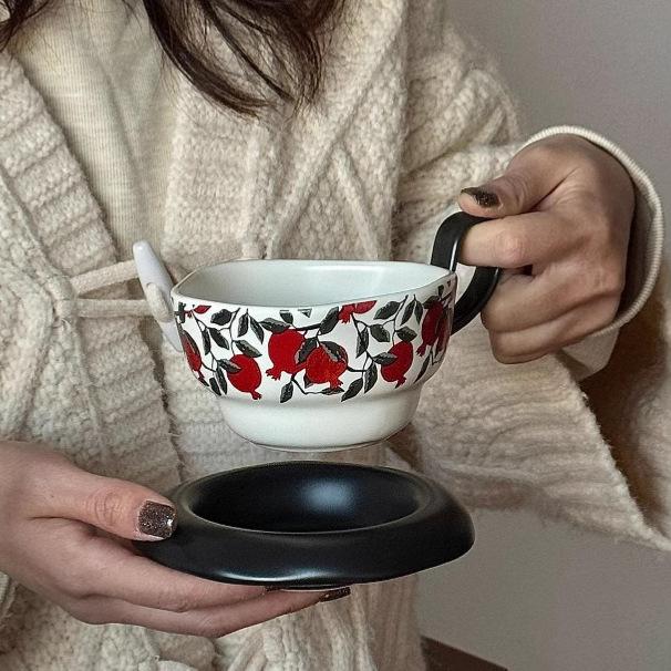 Nordic Minimalist Coffee Cups Niche Retro High Appearance Level French Afternoon Tea Exquisite Souvenir Cup Set High End Ins
