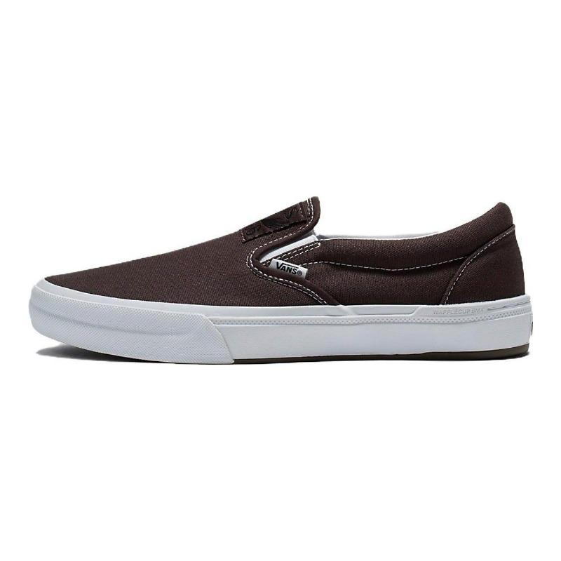 Vans x Dakota Roche BMX Slip-On Trendy Casual Wear-resistant Low-Top Unisex Skate Shoes Brown White VN0005V1NWH 35
